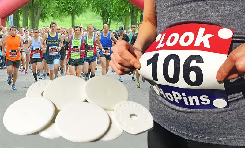 EventClip Race Bib Clips - White X 4 Snap-Lock for Securing Running and Cycling Numbers. Made with Recycled Plastic. (The Original & The Best Est 2012) Distributors Wanted - Image 1